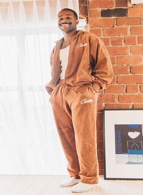 Corteiz 新款宽松阔腿裤男女款青年恶魔岛保暖拉链时尚夹克潮长裤