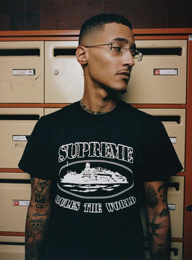 Corteiz 潮牌 恶魔岛字母印花黑色美式街头夏季复古时尚T恤短袖