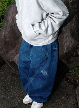 Mertra 新款街头男女款 Washing denim blue 爆款水洗直筒牛仔裤