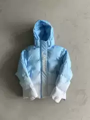 Trapstar Decoded 2.0 Hooded Puffer Men's New Gradient Blue Jacket Uk Drill