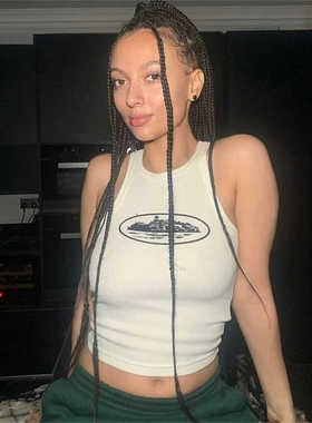 Corteiz恶魔岛欧美女士基础短款背心潮牌夏季宽松内搭无袖上衣ins