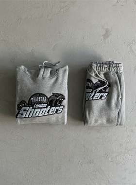 Trapstar Shooter新款男士灰色套装高质量刺绣卫衣Drill