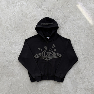 Broken Planet 男女连帽卫衣 Zip Hoodie-Black 新款发泡开衫外套