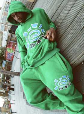 Always卫衣套装加绒欧美同款时尚休闲潮流运动拇指罗纹ADWYSD