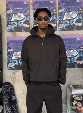 BrokenPlanet连帽外套男士春秋新款高端潮牌防风轻奢修身黑色夹克