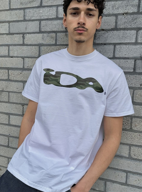 IDA 新款街头男女款字母印花短袖夏季宽松百搭休闲迷彩网格T恤潮