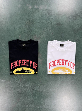 Corteiz 恶魔岛字母LOGO圆领帅气款夏季复古宽松新款百搭短袖T恤