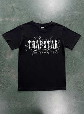 Trapstar 夏季时尚潮休闲运动溶解渐变大字母logo印花休闲短袖T恤