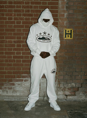 Corteiz 加绒五星轮船宽松连帽卫衣长裤潮流运动休闲套装男女同款