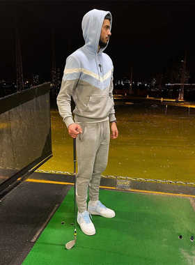 Trapstar 外贸连帽长袖拼接抽绳卫衣装新款宽松百搭休闲上衣学生