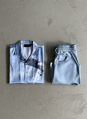 Trapstar T-shirt Sets男士短袖短裤套装Eagle 原创Drip Drill