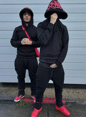 SYNA 美式复古穿搭风格加绒长袖帽衫宽松休闲高质量套头卫衣长裤