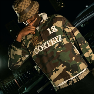 Corteiz 男女秋季时尚百搭 PANELED RUGBY 镶板橄榄球球服长袖T恤