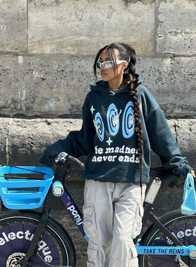 Broken Planet冬季棉连帽卫衣学生长袖韩版宽松休闲减龄外套