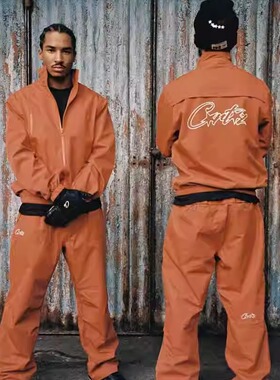 Corteiz 条纹潮牌立领青年春秋季冲锋衣休闲宽松上衣长裤时尚男女