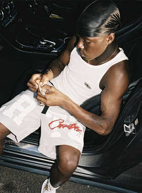 Corteiz高科技色块短裤速干下装假两件跑步运动裤夏季宽松水洗