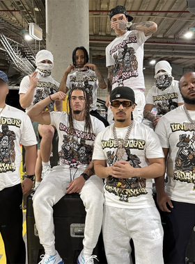 SYNA新款街头男女款字母印花T恤夏季休闲弱势群体占上风白色短袖