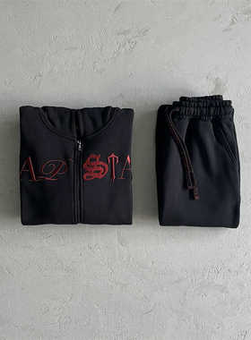 Trapstar 现货新款卫衣刺绣套装拉链连帽运动服穿搭