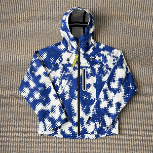 Protect 男女连帽防水 Windbreaker Blue Camo Jacket 蓝白冲锋衣