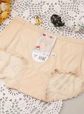 2条装!黛丝少女内裤29228中腰包臀纯色简约花边柔软细滑速干冰丝