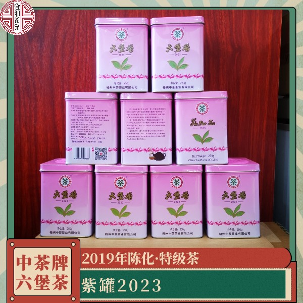 银奖 中茶老八中紫罐2023六堡茶 茶汤浓醇 特级茶250克 陈