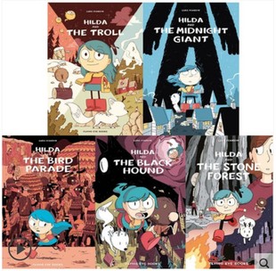 现货 英文原版 希尔达漫画5册全集套装 Netflix动画原著 Luke Pearson 平装