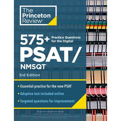 预订 大学考试备考 超过 575个数字 PSAT 练习题，第 3 版：书本 + 在线/额外准备，帮助取得优异成绩 学习考试辅导 SAT 英文 575+