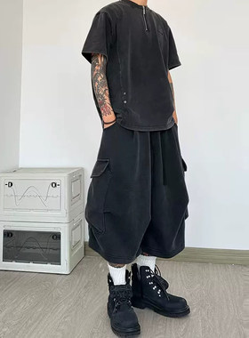 日系复古大口袋水洗做旧休闲卫裤