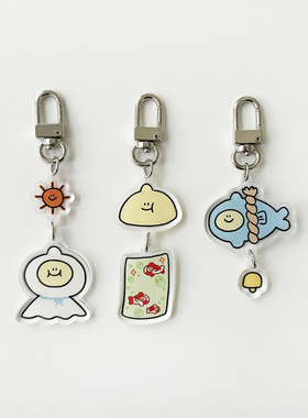 韩国secondmorning好运柠檬亚克力挂件许愿钥匙扣女包挂链装饰ins