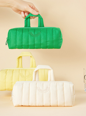 韩国antennashop小清新纯色大容量学生铅笔袋文具化妆手提收纳包