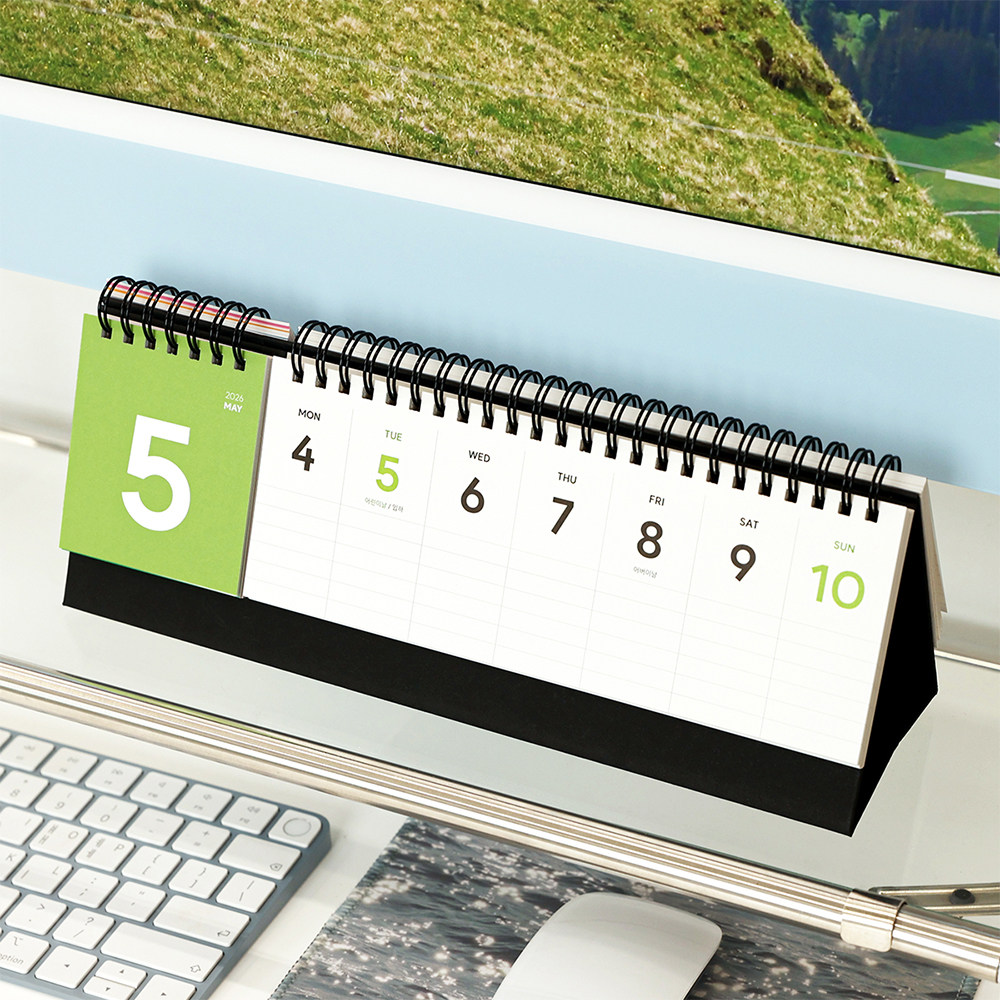 韩国进口2026创意月周历横款记事