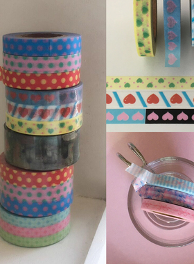 韩国Trust My Vibe拼贴波点可撕美纹胶带贴纸手账素材装饰礼物DIY