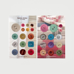 OAB创意彩色防水纽扣贴纸韩国ins风手账本手机壳拼贴装 饰DIY素材
