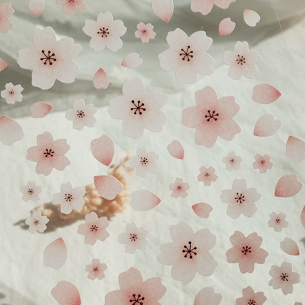 SUATELIER粉樱花手账指甲装饰贴