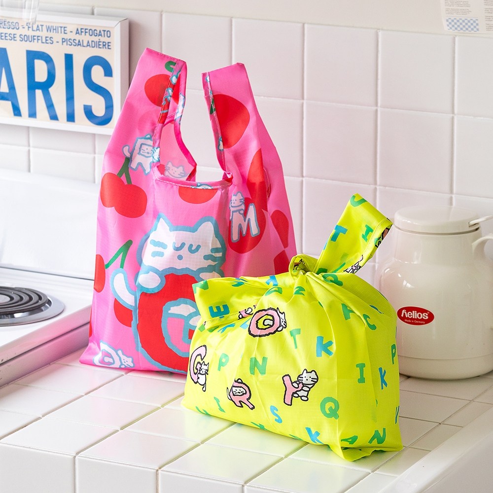 韩国romane可折叠便携购物袋可爱防水环保ins女单肩包手提袋买菜,箱包皮具/热销女包/男包,通用款女包,淘宝优惠券,粉丝福利购,淘宝优惠卷