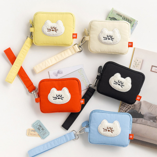 韩国Romane可爱猫咪卡通卡包零钱挂包证件口红耳机收纳小包杂物包
