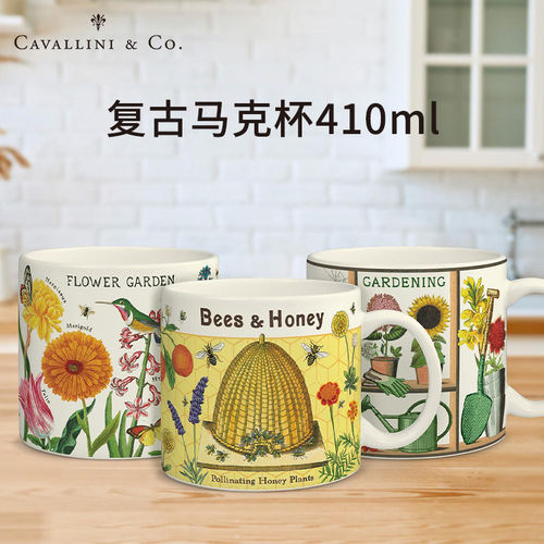 cavallini复古马克杯陶瓷杯礼盒
