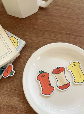 韩国SECONDMORNING可爱柠檬卡通创意书签ins风索引分页装饰书夹3P