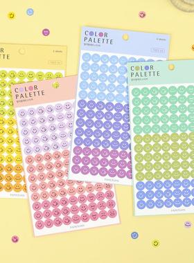 韩国PAPERIAN可爱圆形彩色笑脸表情纸质装饰贴纸手账diy贴纸ins风