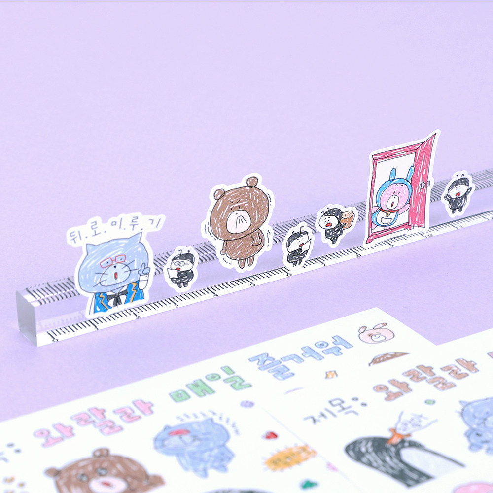 韩国装饰贴纸ins漫风卡通动物diy