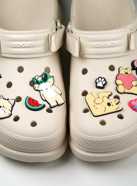 韩国scottie friends可爱卡通硅胶洞洞鞋装饰扣云朵拖鞋鞋花ins风