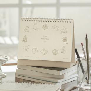 韩国dash dot手绘复古风2026日程计划桌面台历办公记事月日历 and