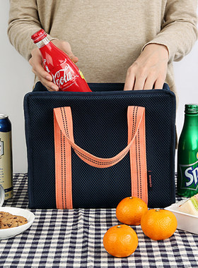 韩国进口monopoly立体大容量手提保温保冷包野餐带饭午餐包便当包