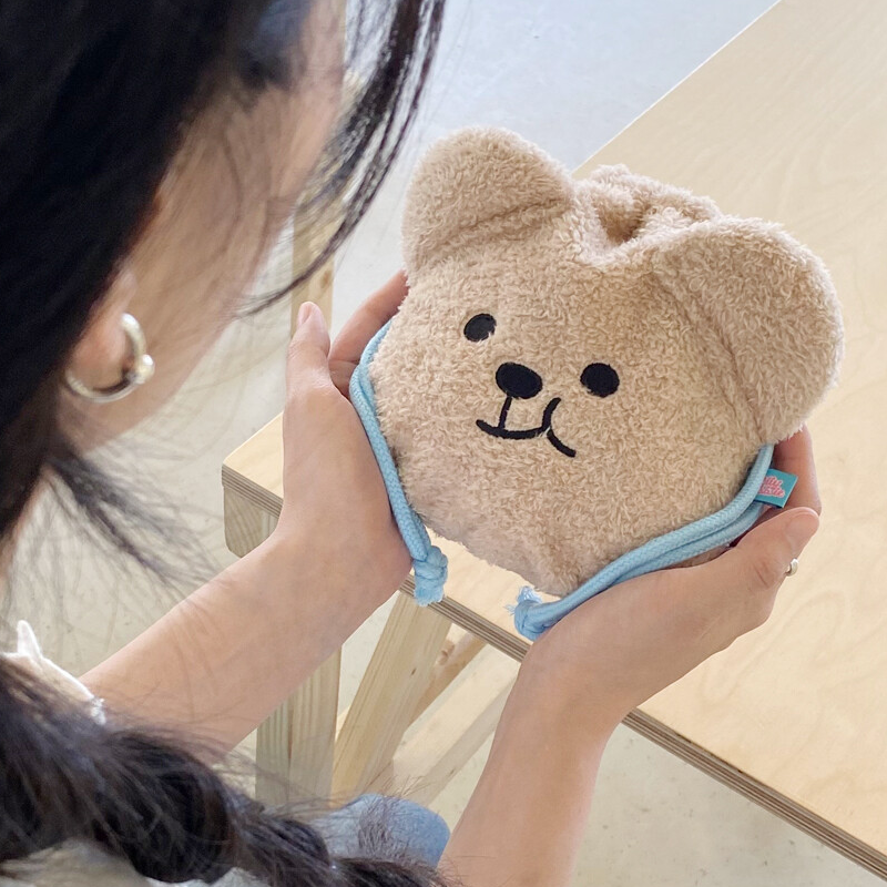 韩国腐笑熊收纳包抽绳束口化妆包