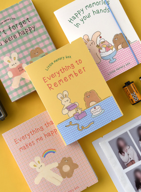 Monolike韩国卡通四宫格相片卡册ins贴纸明信片6寸照片相册收纳本