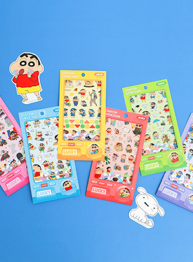 韩国flying whales可爱百变小新卡通手账装饰diy相片咕卡透明贴纸