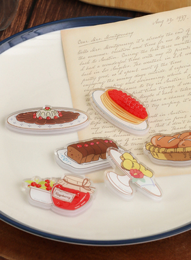 韩国flying whales创意美食透明亚克力磁性贴留言白板装饰冰箱贴