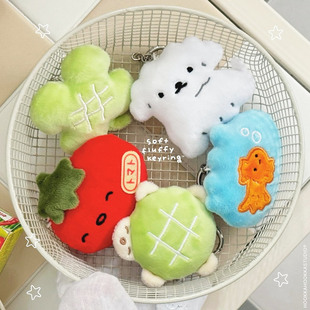 韩国hookkahookka可爱毛绒公仔玩偶钥匙扣钥匙链包包挂件ins小众