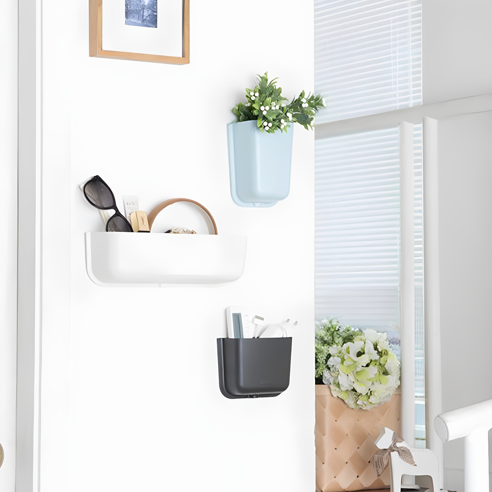 韩国桌面化妆生活厨房自粘收纳盒