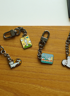 韩国ZEROPERZERO城市涂鸦卡通金属钥匙扣圈AirPods小挂件包包配饰